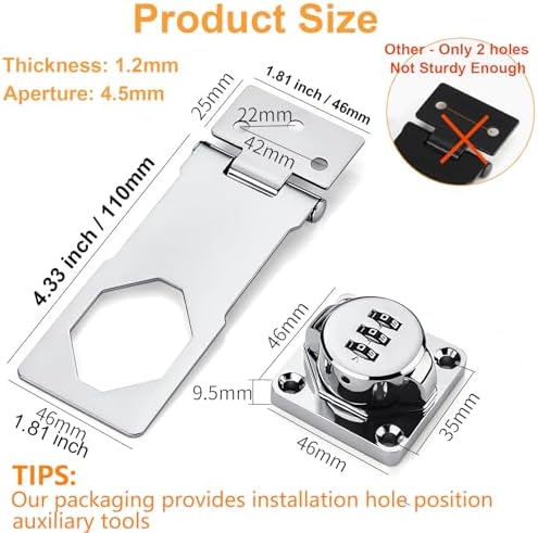 Secure Durable 3-Digit Combination Padlock