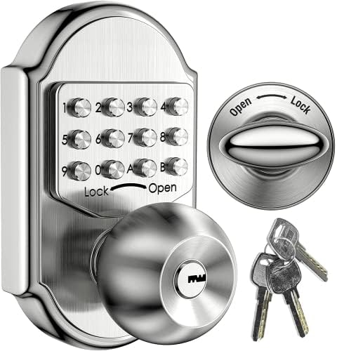 STEINBRCKE Keyless Entry Door Lock - 100 Mechanical Deadbolt Keypad Lock