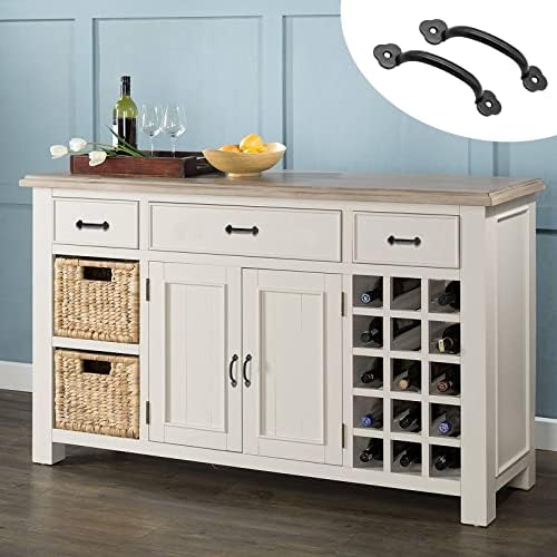 12-Piece Barn Door Handles Set Rustic Black Metal Door Handles
