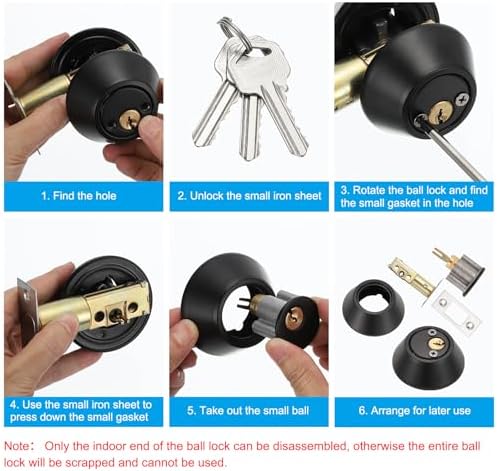 Double Matte Black Square Deadbolts with Keys