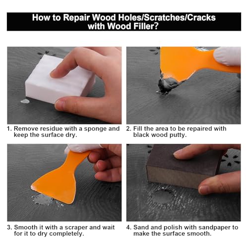 A-HEYIDA Black Wood Filler Putty Repair Kit