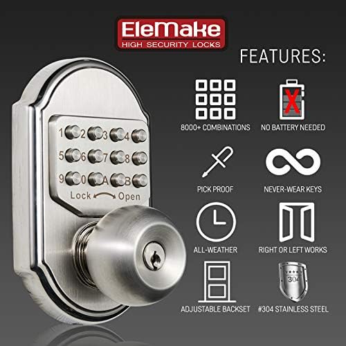 Keyless Entry Door Deadbolt Secure Waterproof
