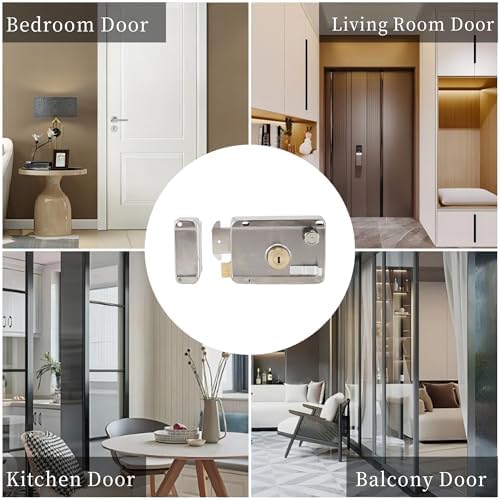 Zerodis Stainless Steel Rim Lock Set Anti-Theft Deadbolt with Handle