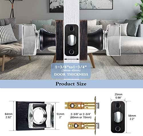 COOL NEWS SQUARE CRYSTAL DOOR KNOBSPadding 001 cm