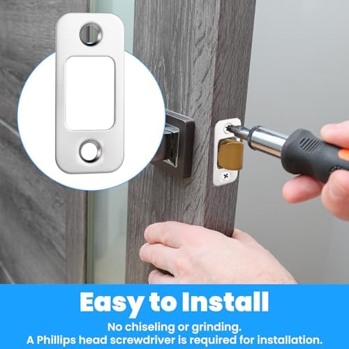 2 Pack Deadbolt Strike Plates Stainless Steel Adjustable