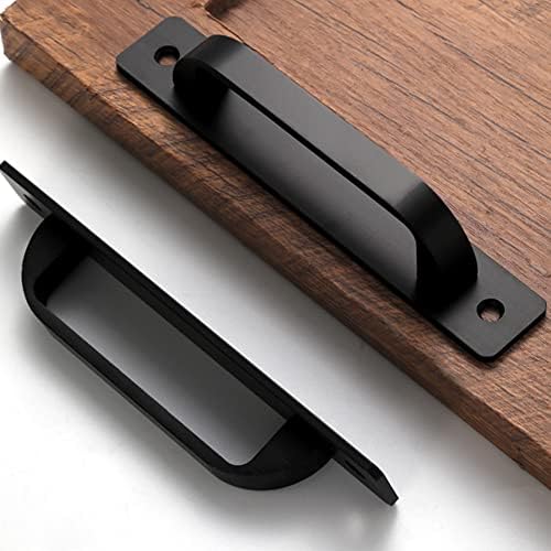 12-Piece Matte Black Aluminum Cabinet Pulls with Base Plate