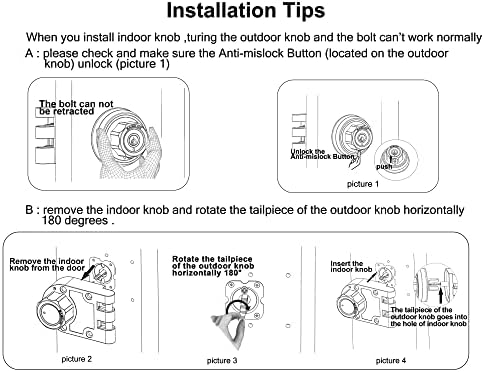 Twist-to-Lock 304 Steel Deadbolt Lock with Night Latch Anti-Mislock