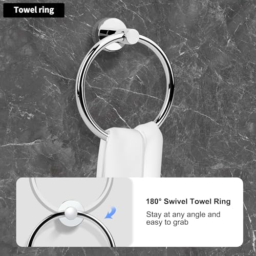 4-Piece Polished Chrome Bathroom Hardware Set with Toiletoil Hand Towel Holders