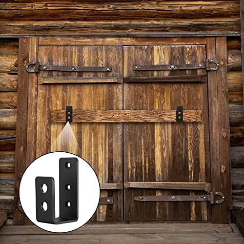 2-Piece Door barricade Brackets Heavy-Duty Black