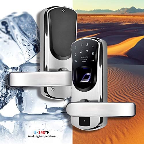 Smart Door Lock Fingerprint Keypad V8 Keyless Entry Left Handle Only