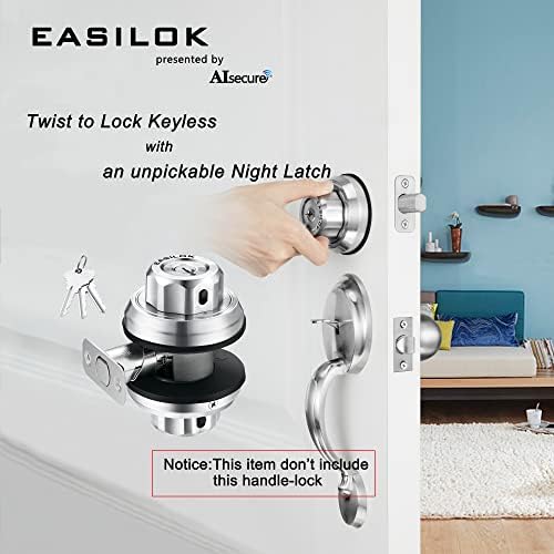 EASILOK 3-Piece Twist-to-Lock Front Door Deadbolt Set