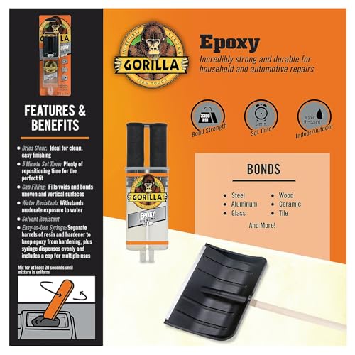 Gorilla Epoxy Syringe 085 oz Clear