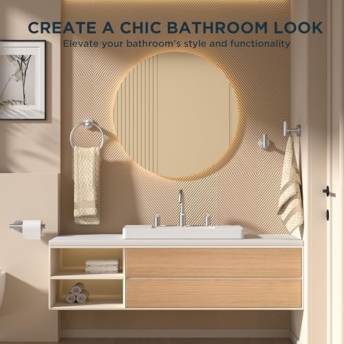 FORIOUS 4-Piece Stainless Steel Bathroom Accessories Set