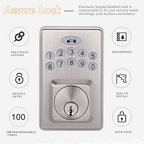 Probrico Smart Keypad Lock Keyless Security with 100 Codes Auto-Lock