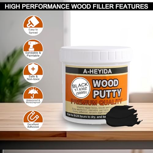 A-HEYIDA Black Wood Filler Putty Repair Kit