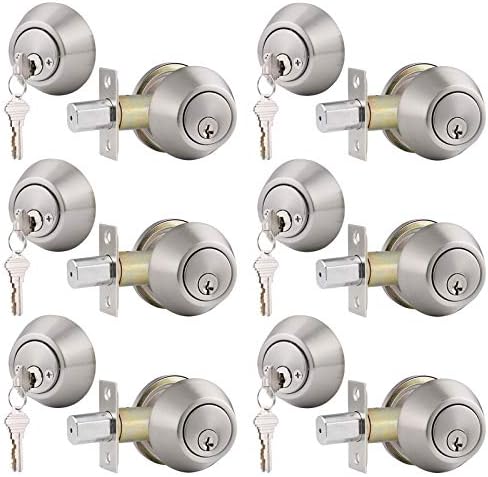 Gobrico 6Pack Keyed Alike Double Cylinder Deadbolts in Satin Nickel