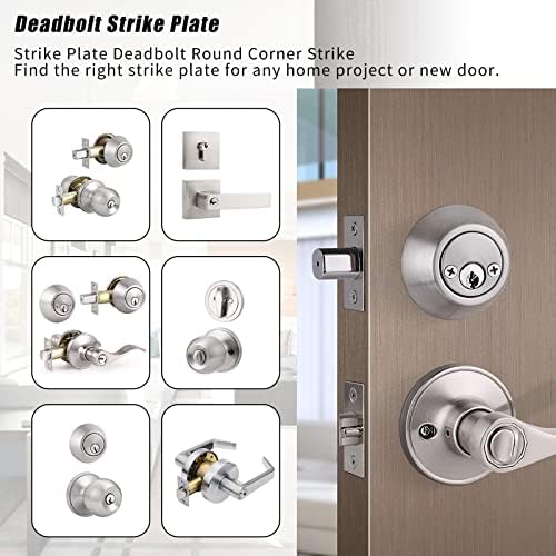 3-Piece Round Corner Strike Plate Kit - Satin Nickel Finish