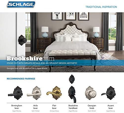 SCHLAGE B60 Brookshire Single Cylinder Deadbolt with Satin Nickel Finish Keyed Entry