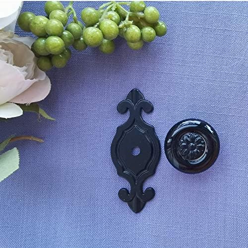 12-Piece Black Ceramic Knobs for Cupboard Wardrobe Decor