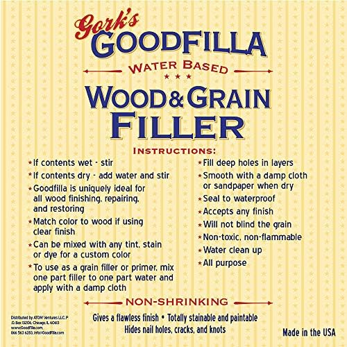 Goodfilla Ebony 1 Quart Wood and Grain Filler